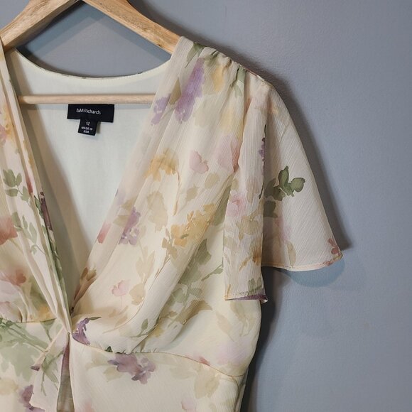 Vtg Y2K 90s Fairy Grunge Baby Doll Top Size 12 Yellow Floral - Picture 2 of 7